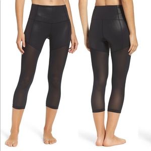 SOLD- Zella Pearl High Waist Laminate Crop—S